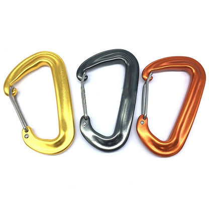 AD802U 8cm Aluminum Alloy Mountaineering D-Shaped Spring Safety Hook, Color Random Delivery, AD802U
