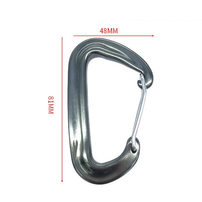 AD802U 8cm Aluminum Alloy Mountaineering D-Shaped Spring Safety Hook, Color Random Delivery, AD802U