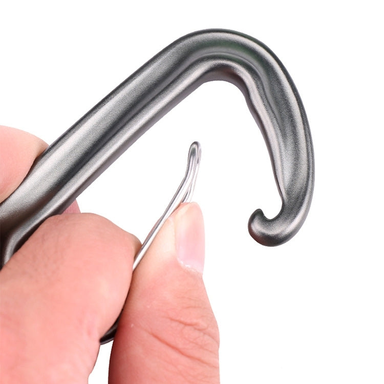 AD802U 8cm Aluminum Alloy Mountaineering D-Shaped Spring Safety Hook, Color Random Delivery, AD802U