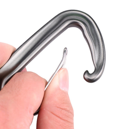 AD802U 8cm Aluminum Alloy Mountaineering D-Shaped Spring Safety Hook, Color Random Delivery, AD802U