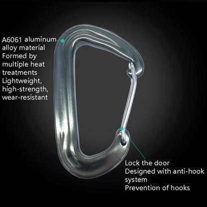 AD802U 8cm Aluminum Alloy Mountaineering D-Shaped Spring Safety Hook, Color Random Delivery, AD802U