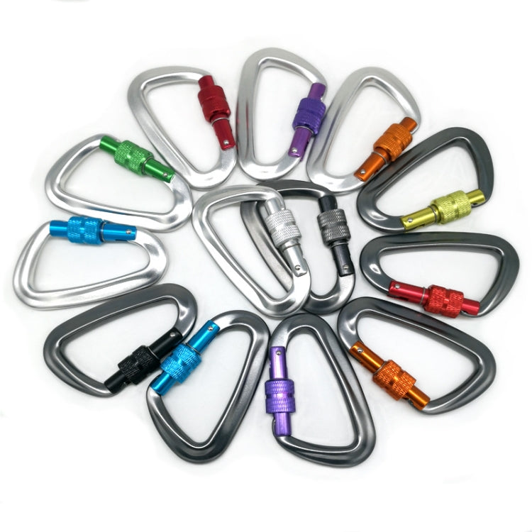 AD802N 8cm Aluminum Alloy Mountaineering Buckle D-Shaped Backpack Climbing Outdoor Hammock Safety Buckle, Color Random Delivery, AD802N