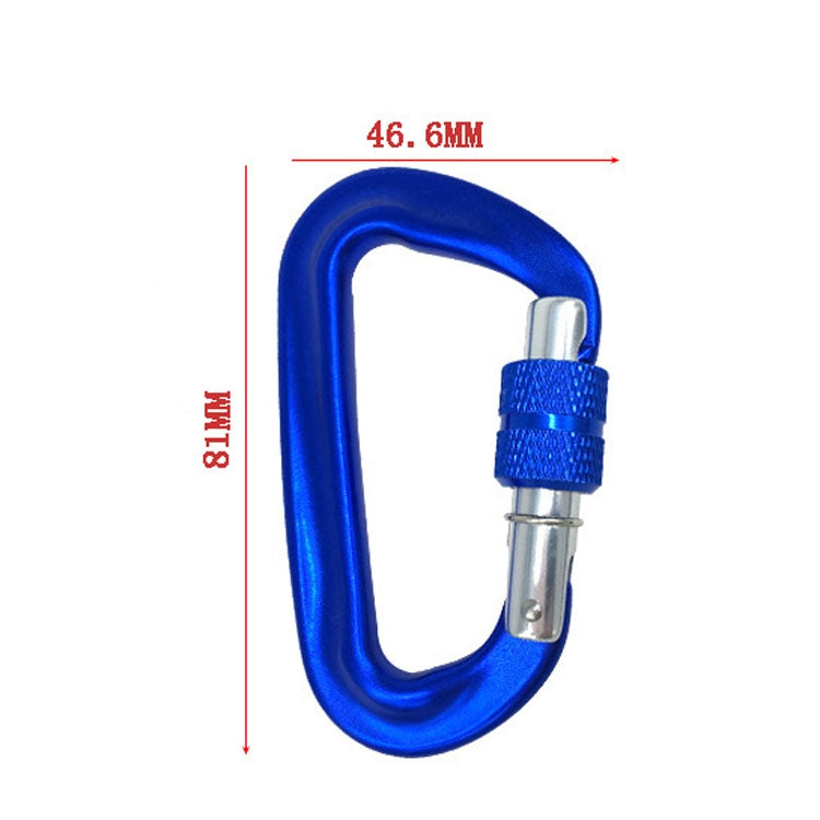 AD802N 8cm Aluminum Alloy Mountaineering Buckle D-Shaped Backpack Climbing Outdoor Hammock Safety Buckle, Color Random Delivery, AD802N