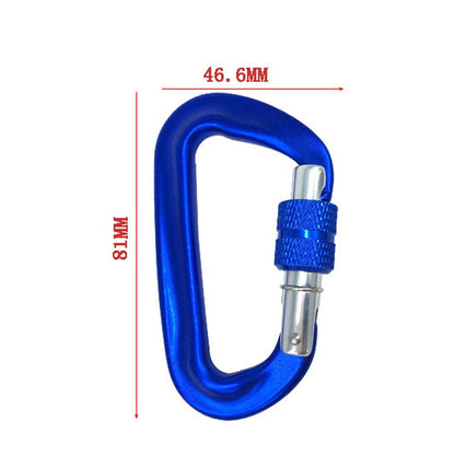 AD802N 8cm Aluminum Alloy Mountaineering Buckle D-Shaped Backpack Climbing Outdoor Hammock Safety Buckle, Color Random Delivery, AD802N