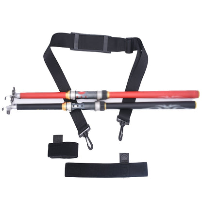 Neoprene Fishing Rod Back Strap Adjustable Length Fishing Rod Strap