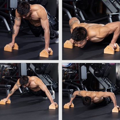 1 Pair Push-Ups Bracket Wooden Single Parallel Bars Inverted Frame, 25cm, 30cm, 40cm, 50cm
