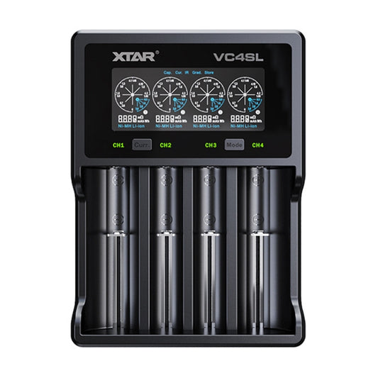 XTAR 4-Slot Bright Flashlight Lithium Battery Charger, Model: VC4SL, VC4S