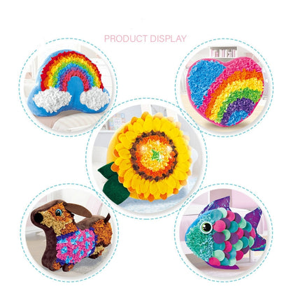 DIY Plush Pillow Toy Three-Dimensional Handmade Doll Material Package, Fairy Fish, Rainbow Cloud, Sausage Dog, Sunflower, Rainbow Heart