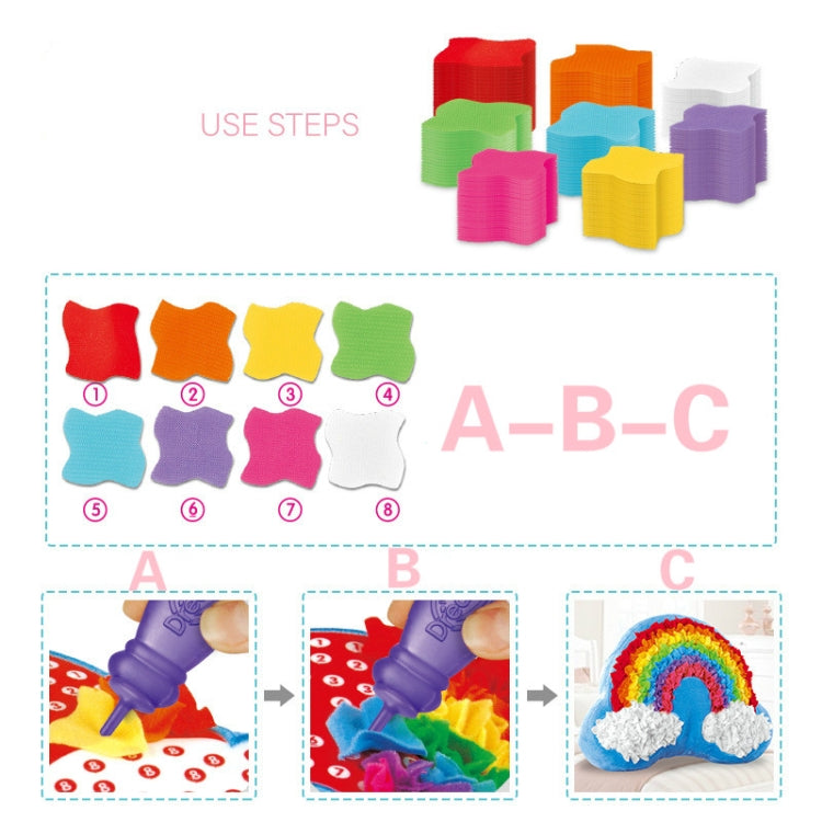DIY Plush Pillow Toy Three-Dimensional Handmade Doll Material Package, Fairy Fish, Rainbow Cloud, Sausage Dog, Sunflower, Rainbow Heart