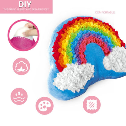 DIY Plush Pillow Toy Three-Dimensional Handmade Doll Material Package, Fairy Fish, Rainbow Cloud, Sausage Dog, Sunflower, Rainbow Heart