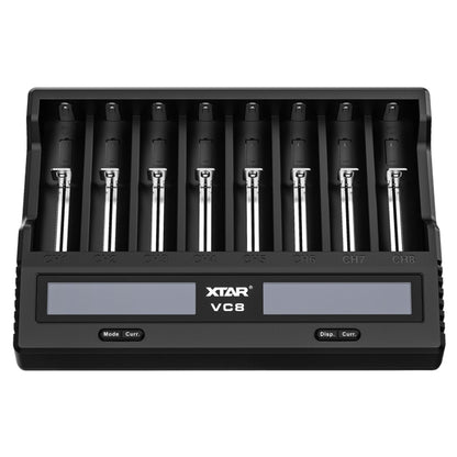 XTAR 8-Slot Battery Charger LCD Display Charger QC3.0 Type C Fast Charger for 21700 / 18650 Battery, VC8