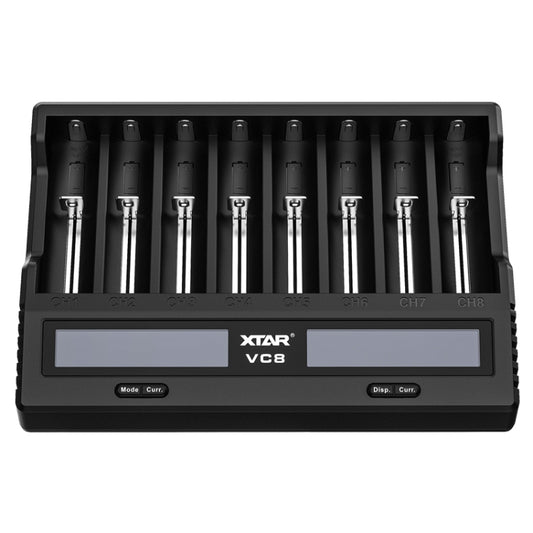 XTAR 8-Slot Battery Charger LCD Display Charger QC3.0 Type C Fast Charger for 21700 / 18650 Battery, VC8