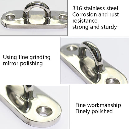 316 Stainless Steel Oval Boat Plate Seat Hand Rowing Boat Fixed Seat Accessories, 75mm, 88mm, 100mm