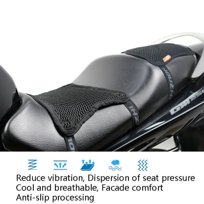 HOUZHI MTZT1010 Motorcycle Sun Insulation Cushion 3D Grid Breathable Sweating Cool Seat Cover, Style:, Single Layer S, Single Layer XL, Double Layer S, Double Layer M, Double Layer L