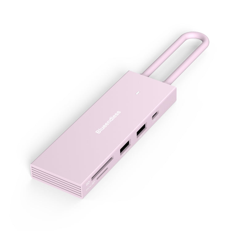 Blueendless 4K60Hz + Data Port Type-C Docking Station USB3.0 Splitter, 7-in-1 Card Reading Gray, 7-in-1 Card Reading Blue, 7-in-1 Card Reading Pink, 6-in-1 Gray, 6-in-1 Blue, 6-in-1 Pink