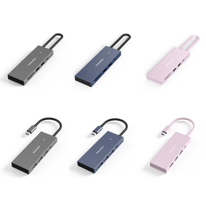 Blueendless 4K60Hz + Data Port Type-C Docking Station USB3.0 Splitter, 7-in-1 Card Reading Gray, 7-in-1 Card Reading Blue, 7-in-1 Card Reading Pink, 6-in-1 Gray, 6-in-1 Blue, 6-in-1 Pink
