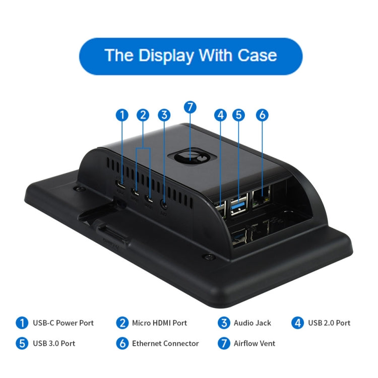Waveshare 7 inch 800×480 IPS Capacitive Touch Display, DSI Interface, 5-Point Touch, without Case, with Case
