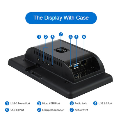 Waveshare 7 inch 800×480 IPS Capacitive Touch Display, DSI Interface, 5-Point Touch, without Case, with Case