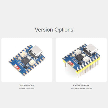 Waveshare 2.4GHz ESP32-C3 Mini Development Board, Based ESP32-C3FN4 Single-core Processor, without Header, with Header