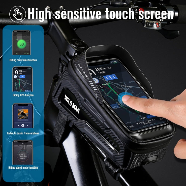 WILD MAN M20 Outdoor Cycling Bicycle Phone Touch Screen Waterproof Front Beam Bag, M20 (Black), M20 (Green), M20 (Yellow), M20 (Gray)