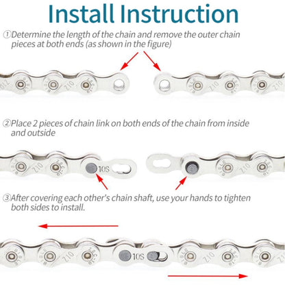 3 Pairs 6/7/8 Speed (Silver) ZH405 Mountain Road Bicycle Chain Magic Buckle Chain Quick Release Buckle, 3 Pairs 6/7/8 Speed (Silver), 3 Pairs 9 Speed (Silver), 3 Pairs 10 Speed (Silver), 3 Pairs 11 Speed (Silver), 3 Pairs 12 Speed (Silver)