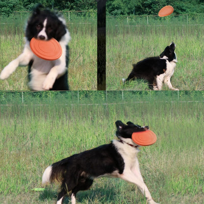 Pet Toy Flying Disc Pet Interactive Training Floating Water Bite-Resistant Soft Flying Disc, Orange, Black, Red, Purple, Blue, Yellow, Green