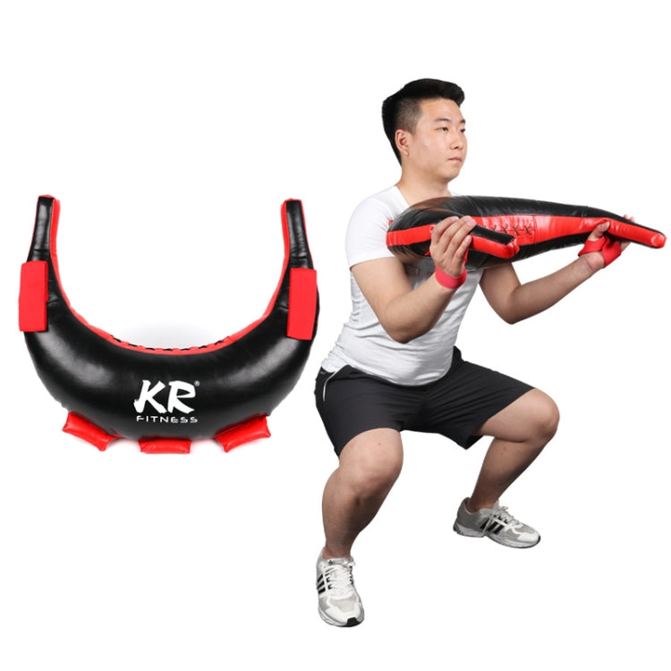 KR Fitness Training Sandbag Weight-Bearing Exercise Equipment, Croissant without Filler (Black Leather + Red Ribbon), Croissant without Filler (Black Leather + Green Ribbon), Croissant without Filler (Red Leather + Black Belt)