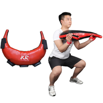 KR Fitness Training Sandbag Weight-Bearing Exercise Equipment, Croissant without Filler (Black Leather + Red Ribbon), Croissant without Filler (Black Leather + Green Ribbon), Croissant without Filler (Red Leather + Black Belt)