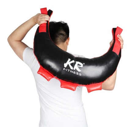 KR Fitness Training Sandbag Weight-Bearing Exercise Equipment, Croissant without Filler (Black Leather + Red Ribbon), Croissant without Filler (Black Leather + Green Ribbon), Croissant without Filler (Red Leather + Black Belt)
