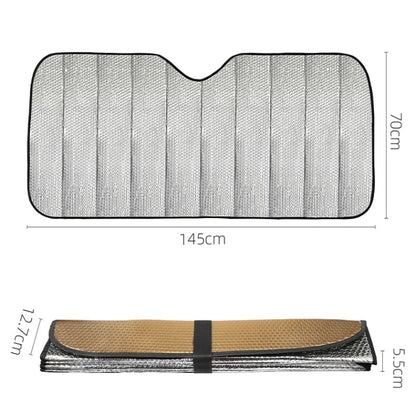 Aluminum Foil Five-Layer Thickening Car Sunscreen Heat Insulation Sun Visor, 145x70cm Gold, 145x70cm Silver, 145x70cm Blue