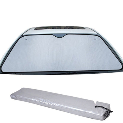 Aluminum Foil Five-Layer Thickening Car Sunscreen Heat Insulation Sun Visor, 145x70cm Gold, 145x70cm Silver, 145x70cm Blue