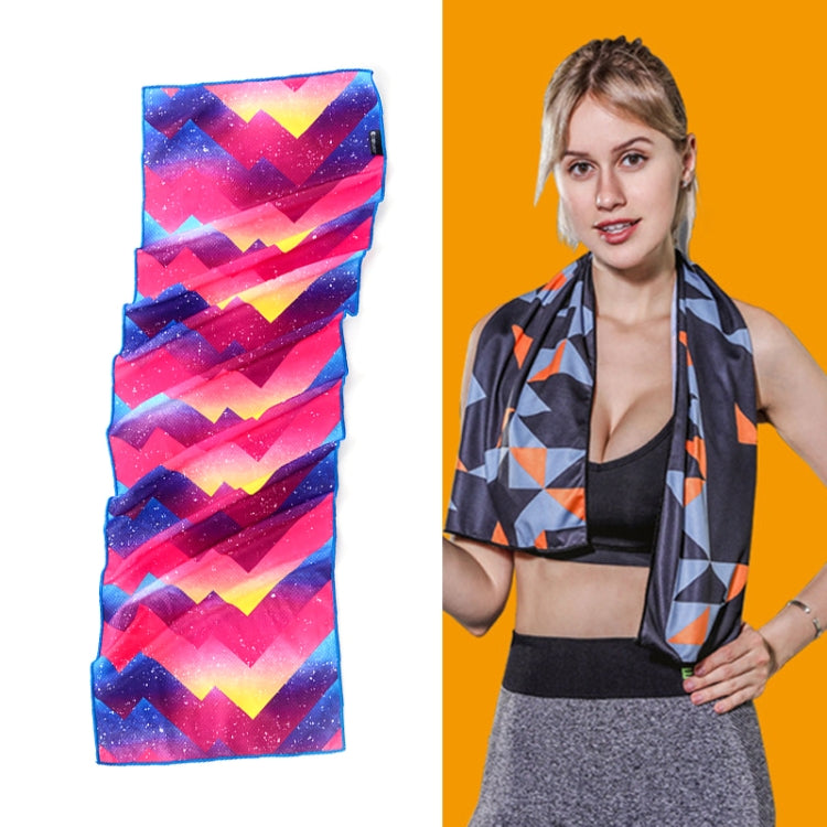 Gym Sports Cold Feeling Sweat-Absorbent Quick-Drying Cold Towel, Quick-Drying Towel, Size: 100 x 30cm(Music Festival), Quick-Drying Towel, Size: 100 x 30cm(Fire), Quick-Drying Towel, Size: 100 x 30cm(Geometric Triangle)