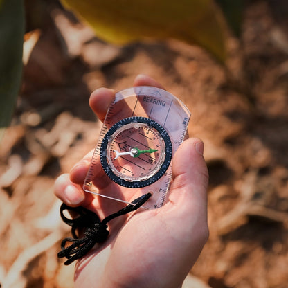2 in 1 Compass With Map Measuring Ruler Outdoor Multifunctional Compass, 2 in 1