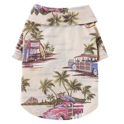 Pet Beach Shirt Dog Print Spring And Summer Clothes, S, M, L, XL