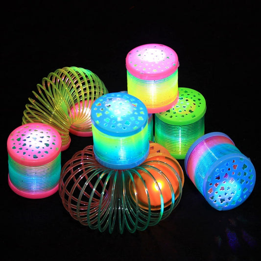 10 PCS Magic Starry Sky Projection Rainbow Circle Flash Stacking Circle,Random Color Delivery, Rainbow Circle