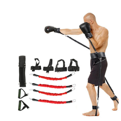 Bounce Trainer Fitness Resistance Band Boxing Suit Latex Tube Tension Rope Leg Waist Trainer, 60 Pounds, 80 Pounds, 100 Pounds, 120 Pounds, 140 Pounds, 150 Pounds