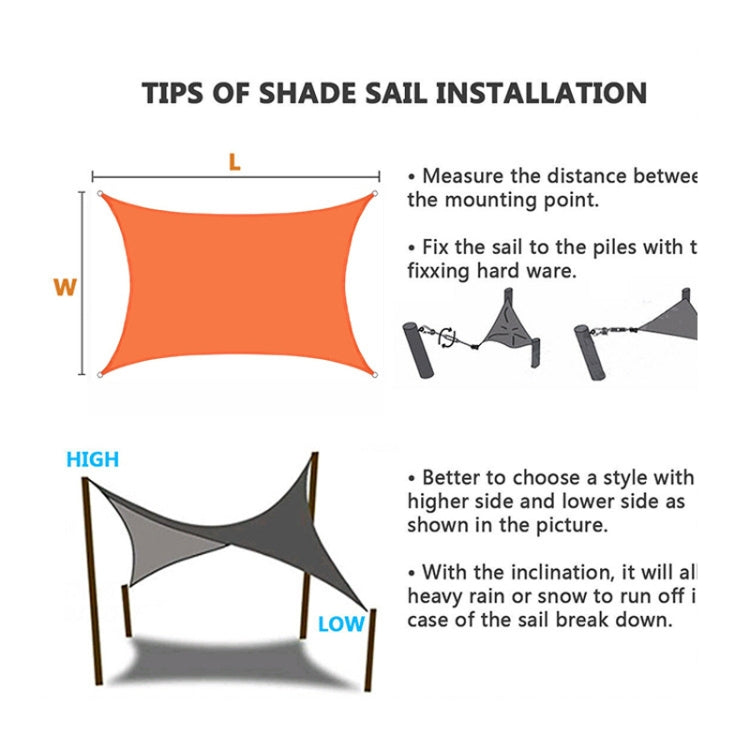 Outdoor Garden Sunshade Sail Waterproof Anti-UV Canopy, Size: 3m x 5m, 3m x 5m