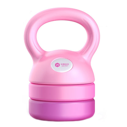 MIKE 12 Pounds Adjustable Fitness Kettlebell Home Squat Arm Muscle Training Equipment, Fitness Kettlebell (Gradual Pink)
