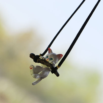 2 PCS Car Pendant Car Decoration Cat Pendant, Branches Cat