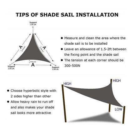 Triangle Outdoor Garden Sunshade Sail Waterproof Anti-UV Canopy, Size: 3m x 3m x 3m, 3m x 3m x 3m