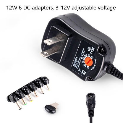 C5 3-12V 12W Adjustable Voltage Regulated Switch Power Supply Power Adapter Multifunction Charger With DC Tips, US Plug, UK Plug, EU Plug