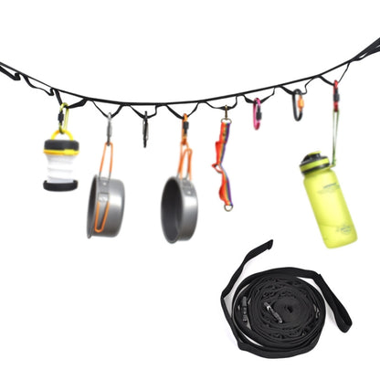 Outdoor Camping Tents Storage Clothesline 19 Ring Wild Camp Straps Lanyard, Length: 4.3m