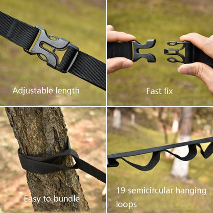 Outdoor Camping Tents Storage Clothesline 19 Ring Wild Camp Straps Lanyard, Length: 4.3m