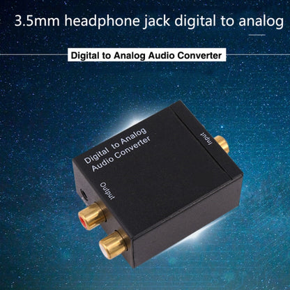 KYHD48 Digital Coaxial Optical Fiber Signal To 3.5mm Analog Audio Output Converter, US Plug, Spdif to 2RCA+3.5mm