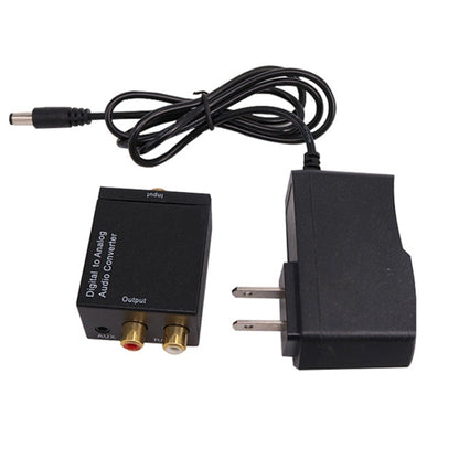 KYHD48 Digital Coaxial Optical Fiber Signal To 3.5mm Analog Audio Output Converter, US Plug, Spdif to 2RCA+3.5mm