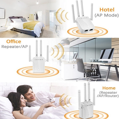 M-95B 300M Repeater WiFi Booster Wireless Signal Expansion Amplifier, Black - US Plug, Black - EU Plug, Black - UK Plug, White - US Plug, White - EU Plug, White - UK Plug
