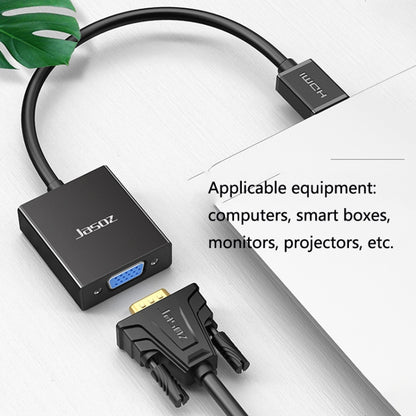 2 PCS Jasoz 1080P HDMI To VGA Converter Oxygen-Free Copper Core, Black, White, With Audio Power Supply (Black), With Audio Power Supply (White), With Audio (Black)