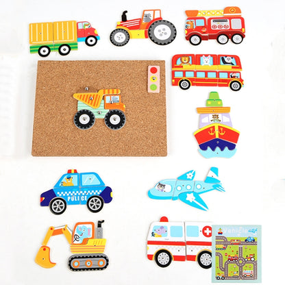 MQY-9988 Early Childhood Education Puzzles Baby Wooden Puzzle Toys, Traffic, Plant, Space, Animal