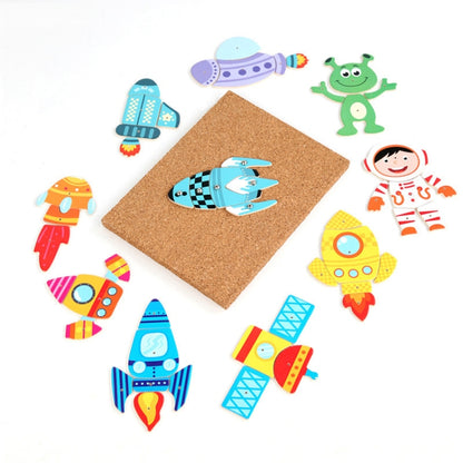MQY-9988 Early Childhood Education Puzzles Baby Wooden Puzzle Toys, Traffic, Plant, Space, Animal
