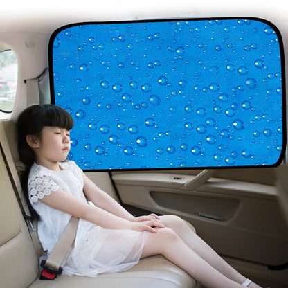 R-2938 Single-Layer Sun Protection Magnetic Car Curtain Vehicle Water Drop Sunshade, Blue Right, Blue Left, Blue Rear